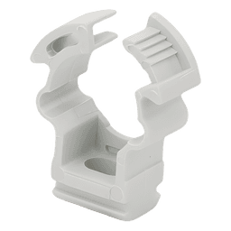 Soporte de collar (Abrazadera), PVC Auto-extinguible, cerrado para tubería de 16 mm