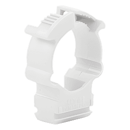 Soporte de collar (Abrazadera), PVC Auto-extinguible, cerrado para tubería de 20 mm