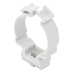 Soporte de collar (Abrazadera), PVC Auto-extinguible, cerrado para tubería de 32 mm