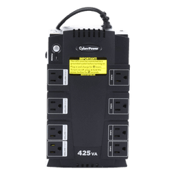 UPS de 425 VA/255 W, Topología Standby, Entrada 120 Vca NEMA 5-15P, Tipo Gabinete Compacto, Con 8 Tomas NEMA 5-15R