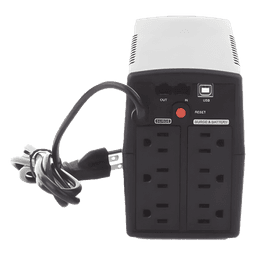 UPS de 900 VA/420 W, Topología Línea Interactiva, Entrada 120 Vca NEMA 5-15P, y 6 Salidas NEMA 5-15R, Con Regulador de Voltaje (AVR)