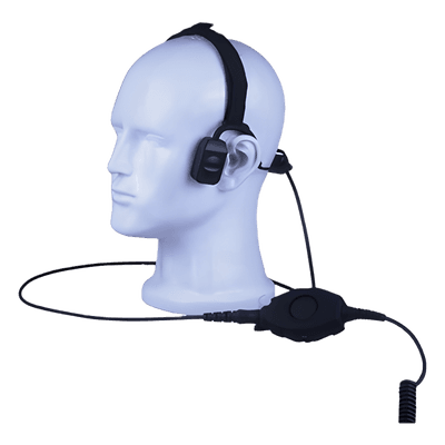Auriculares de conducción ósea / IP67 / Compatible con tapones auditivos y mascarillas / Conector H02 / PTT resistente al agua / 3.28 pies cable