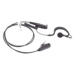 Micrófono-Audífono Profesional / Gancho Ajustable en Forma de G / Cable con Resorte / PTT de Solapa / Compatible con Radios Hytera y Telox