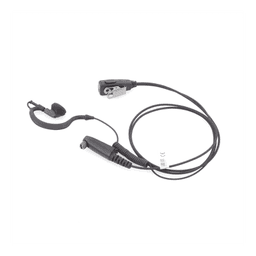 Micrófono-Audífono Profesional / Gancho Ajustable en Forma de G / Cable con Resorte / PTT de Solapa / Compatible con Radios Hytera y Telox