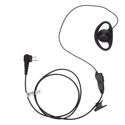 Micrófono de Solapa con Auricular / Gancho en Forma de D / Cable Reforzado con Kevlar / PTT con Clip 360° / Conector K02