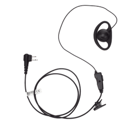 Micrófono de Solapa con Auricular / Gancho en Forma de D / Cable Reforzado con Kevlar / PTT con Clip 360° / Conector K02