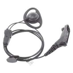 Micrófono de Solapa con Auricular / Gancho en D Ajustable / Cable PU Reforzado con Kevlar / PTT Ergonómico Integrado / Conector M09 / Diseño Discreto