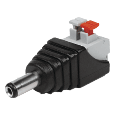 Adaptador Tipo Jack de 3.5 mm Macho Polarizado de 12 Vcc con Terminales de Presión