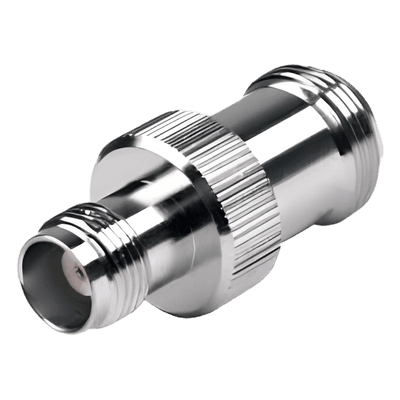 Adaptador en Línea de Conector TNC Hembra a N Hembra, Níquel/ Oro/ Teflón.