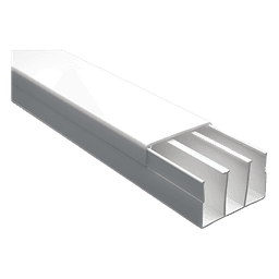 Canaleta sin troquel con tapa color blanco de PVC auto extinguible, 40 x 62 tramo 2.5m (6301-01251)