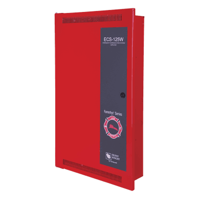 Amplificador Inteligente de 125 Watts para Sistema de Evacuación por Voz, con Fuente de Alimentación y Respaldo de Batería