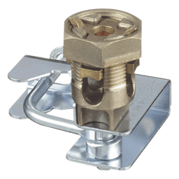 Abrazadera para Tierra Física en Base de Piso Falso, para Cables de 6 a 1/0 AWG. Para Pedestales Cuadrados de 7/8" y Circulares de 1" a 1 1/8"