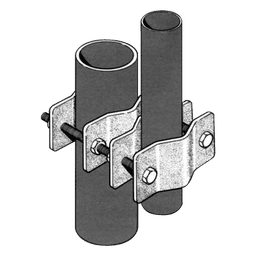 Juego Sencillo de Abrazadera Dual para Mástiles de 3.81 a 8.9 cm. de Diámetro.