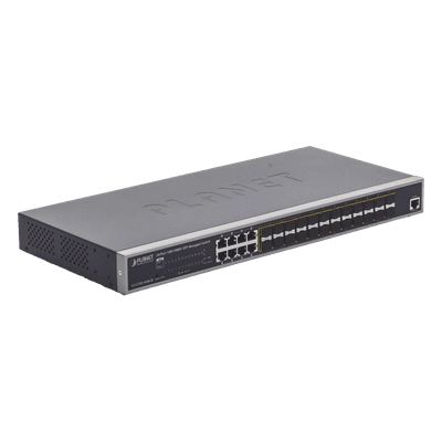 Switch Administrable Capa 2 con Fuente de Alimentación Redundante, 24 Puertos SFP Gigabit 100/1000X, 8 Puertos Combo RJ45 Gigabit.