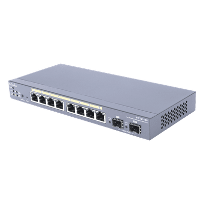 Switch PoE Administrable de 8 puertos Gigabit 802.3 af de 61.6 W y Controlador para 50 Puntos de Acceso Serie Neutron/EnTurbo.