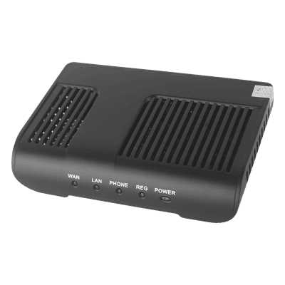 Adaptador de Teléfono Analógico (ATA)  con 1 puerto FXS y 1 puerto FXO de Supervivencia (Cuando No Hay Red VoIP)