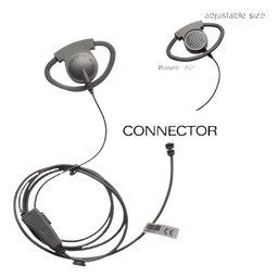 Micrófono de Solapa con Auricular / Gancho Ajustable en D / PTT Ergonómico / Cable Reforzado con Kevlar / Clip Rotatorio 360° / Compatible con Radios ICOM IC-F Series