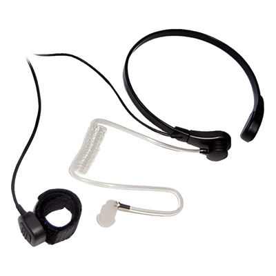 Micrófono de Garganta / Cancelación de Ruido por Vibración / Tubo Acústico Transparente / PTT de Anillo Ajustable / Cable Kevlar Reforzado