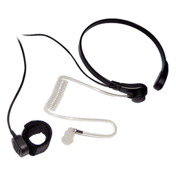 Micrófono de Garganta / Cancelación de Ruido por Vibración / Tubo Acústico Transparente / PTT de Anillo Ajustable / Cable Kevlar Reforzado