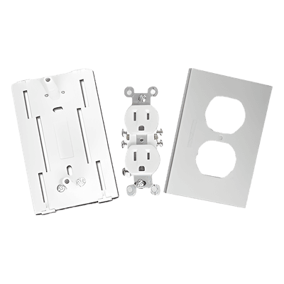 Contacto Eléctrico Dúplex / Soporte Universal ABS / Tapa Aluminio Anodizado / -40°C a 120°C / NOM-001-SEDE-2005