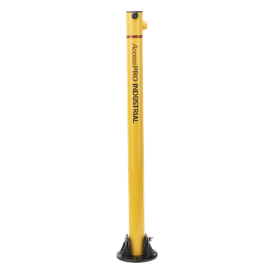 Bolardo Retráctil / Acero de Alta Resistencia / 60 x 900 mm / Llave de Seguridad / Bandas Reflejantes / Uso Exterior