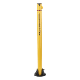 Bolardo Retráctil / Acero de Alta Resistencia / 60 x 900 mm / Llave de Seguridad / Bandas Reflejantes / Uso Exterior