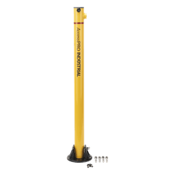 Bolardo Retráctil / Acero de Alta Resistencia / 60 x 900 mm / Llave de Seguridad / Bandas Reflejantes / Uso Exterior