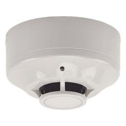 Detector de Calor Inalámbrico Direccionable / Temperatura Fija 135 °F (57 °C) / Red Mallada Clase A 902-928 MHz / Topología Padre-Hijo con Repetidor / Base y Baterías Incluidas