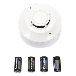Detector de calor inalámbrico / Termovelocimétrico + fijo 135 °F (57 °C) / Tasa 15 °F/min / Red mallada 902-928 MHz / Base incluida
