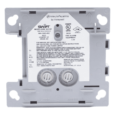 Módulo de relé inalámbrico direccionable / 1 contacto Forma C SPDT / malla SWIFT 902-928 MHz / baterías CR-123A / gateway W-GATE