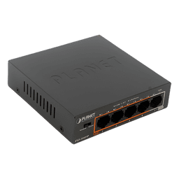 Switch PoE+ 802.3af/at Distancia 250 m, 4 Puertos, 1 Puerto 10/100 de Uplink