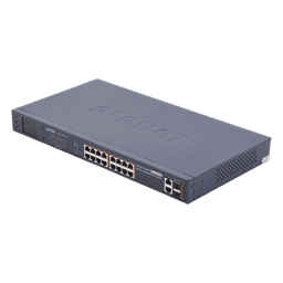 Switch No Administrable PoE+ Extender, Aislamiento VLAN de 16 Puertos +, 2 Combo TP/SFP Gigabit y Pantalla 