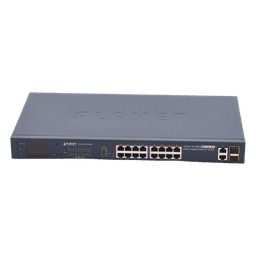Switch No Administrable PoE+ Extender, Aislamiento VLAN de 16 Puertos +, 2 Combo TP/SFP Gigabit y Pantalla 