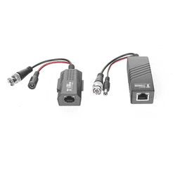 Kit de transceptores activos TURBO HD. Convierte 36/24 Vcc a 12 Vcc regulados, a través de cable  UTP Cat5e / 6. Transmision de 200 m (Revisar tabla de resoluciones ) 
