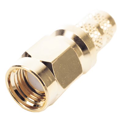 Conector SMA Macho Inverso de Anillo Plegable para Cables 9258, RG-8/X, LMR-240, Oro/Oro/Teflón.