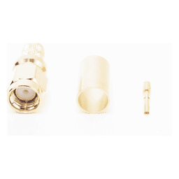 Conector SMA Macho Inverso de Anillo Plegable para Cables 9258, RG-8/X, LMR-240, Oro/Oro/Teflón.