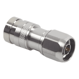 Conector N Macho de Compresion, en linea para LMR-400, CNT-400, RG-8/U, RF-400, Plata/Oro/Teflón.