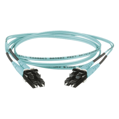 Jumper de Fibra Óptica / Multimodo OM3 50/125 / LC-LC Dúplex / OFNR Riser / Aqua / 1 m (3.28 ft)
