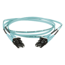Jumper de Fibra Óptica / Multimodo OM3 50/125 / LC-LC Dúplex / OFNR Riser / Aqua / 1 m (3.28 ft)