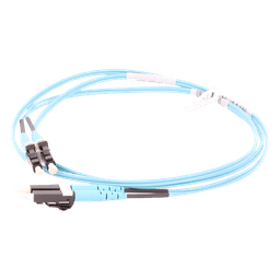 Jumper de Fibra Óptica / Multimodo OM3 50/125 / LC-LC Dúplex / OFNR Riser / Aqua / 1 m (3.28 ft)