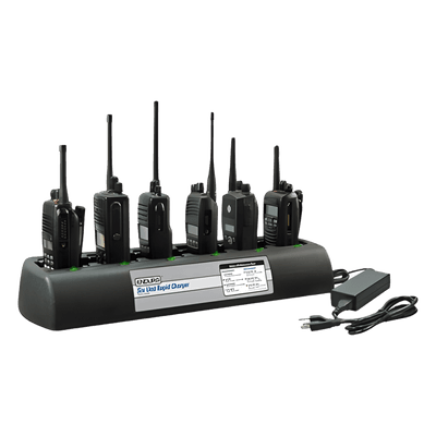 Multicargador Endura para 6 radios HYT TC508/518/580, para baterías de Ni-MH, Ni-Cd, Li-Ion, LiPo.