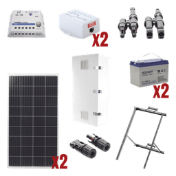 Kit Solar de 28 W con PoE Pasivo 24 Vcc para 2 Radios de Ubiquiti airMAX, Cambium ePMP