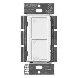 Interruptor de pared inteligente on/off Caseta Wireless, voltaje dual 120/277 V, 5 A en LED, sin cable neutro, compatible con controles Pico y Smart Bridge