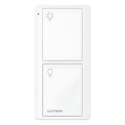 Control remoto inalámbrico Pico de 2 botones para encender y apagar luces, usable como control de mano o de pared, compatible con Caseta Wireless, RadioRA 2 y HomeWorks QS