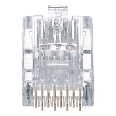 Plug RJ45 Cat5e, Para Cable UTP de Calibres 24-26 AWG, Chapado en Oro de 50 Micras, Paquete de 50 Piezas
