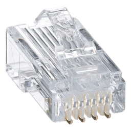 Plug RJ45 Cat5e, Para Cable UTP de Calibres 24-26 AWG, Chapado en Oro de 50 Micras, Paquete de 50 Piezas
