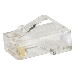 Plug RJ45 Cat5e, Para Cable UTP de Calibres 24-26 AWG, Chapado en Oro de 50 Micras, Paquete de 50 Piezas