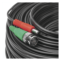 Cable Coaxial (BNC RG59) + Alimentación / SIAMES / 30 Metros (98.43 Pies) / 100% COBRE / Para Cámaras 4K / Uso Interior y Exterior