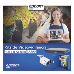 KIT TurboHD 1080p / DVR 8 Canales / 8 Cámaras Bala (exterior 2.8 mm) / Transceptores / Conectores / Fuente de Poder Profesional hasta 15 Vcc para Larga Distancias