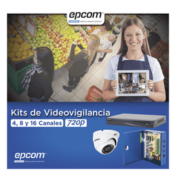 KIT TurboHD 1080p / DVR 8 Canales / 8 Cámaras Eyeball (exterior 2.8 mm) / Transceptores / Conectores / Fuente de Poder Profesional hasta 15 Vcc para Larga Distancia